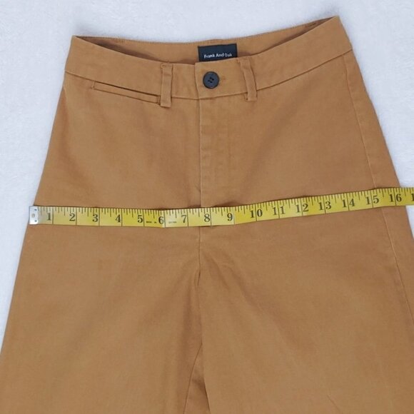⭐HP⭐FRANK & OAK Tan high waist wide leg crop pants - Picture 6 of 12